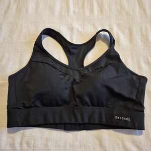 Ewedoos women's size XXL black sports bra high impact, lightly padded EUC